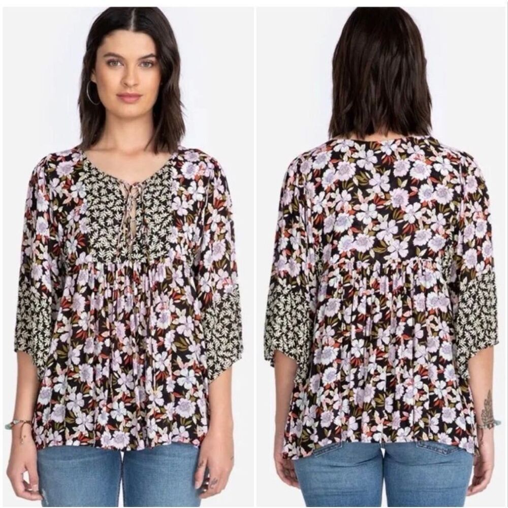 Johnny Was Jade Ameesha Mixed Floral Blouse M